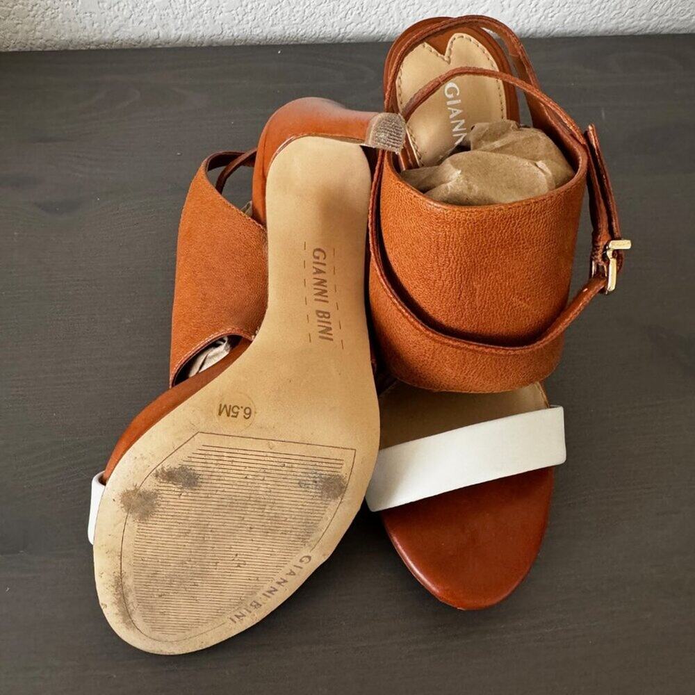 Gianni Bini | Strappy Leather High Heeled Sandals size 6.5 - Picture 9 of 13